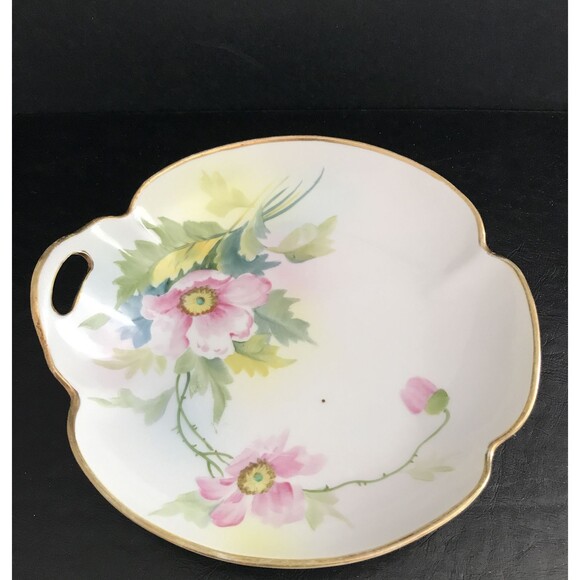 Other - Hand Painted Nippon Single Handle Bowl Dish Floral with Gold Edging